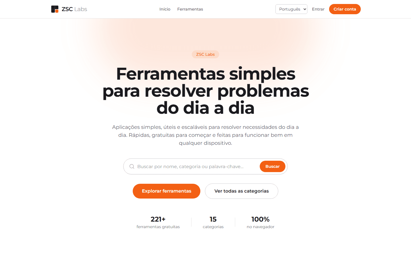 Captura de tela do site ZSC Labs